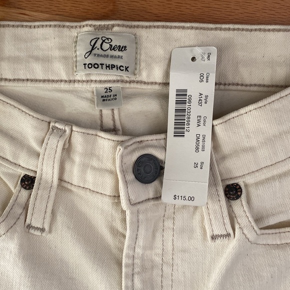 NWT J. Crew Toothpick Jeans Size 25 - Picture 2 of 7